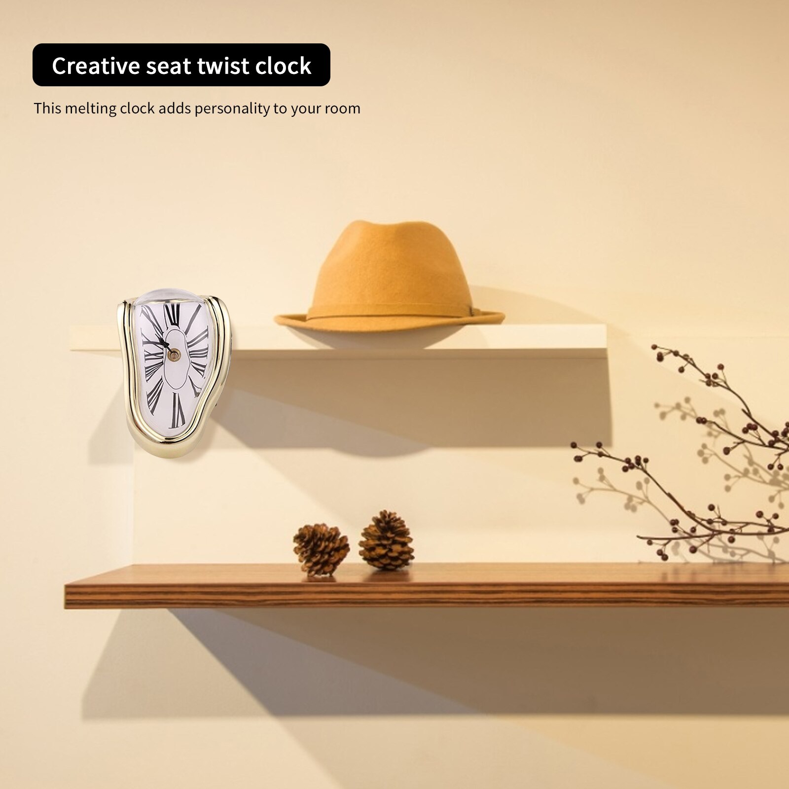 Melting Distorted Wall Clock Surrealism Clock Table Shelf Desk Wall Watch Home Decoration
