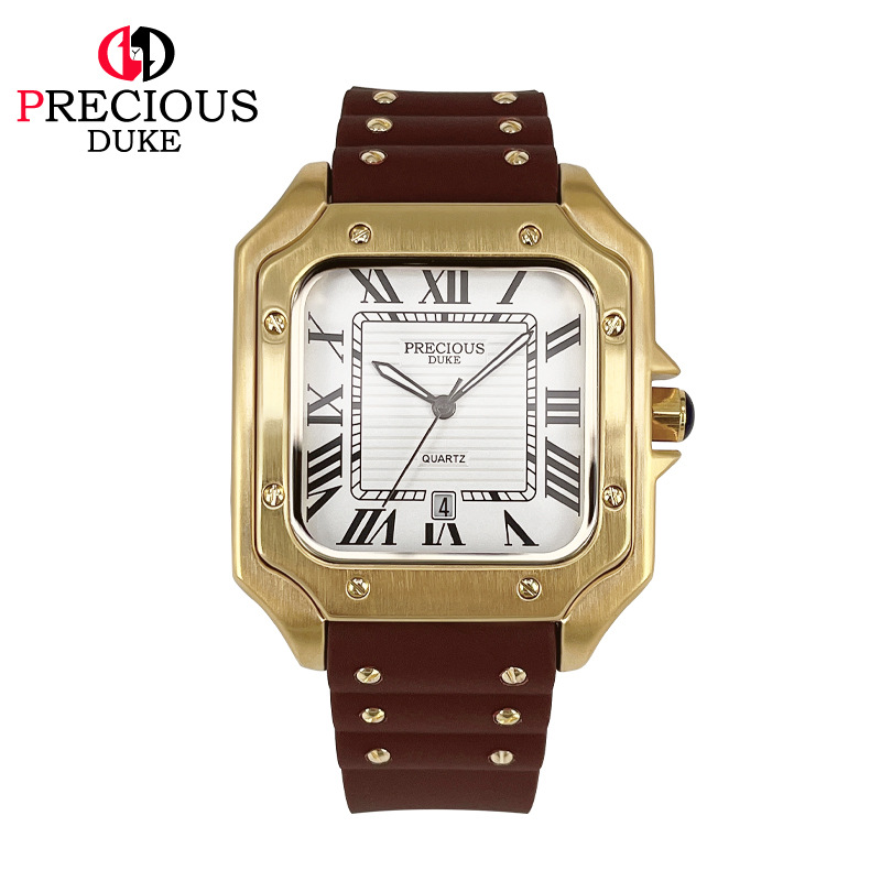 Retro vierkant quartz horloge voor heren tankserie horloge met siliconen band 30 meter waterdicht voor dagelijks gebruik: WHITE