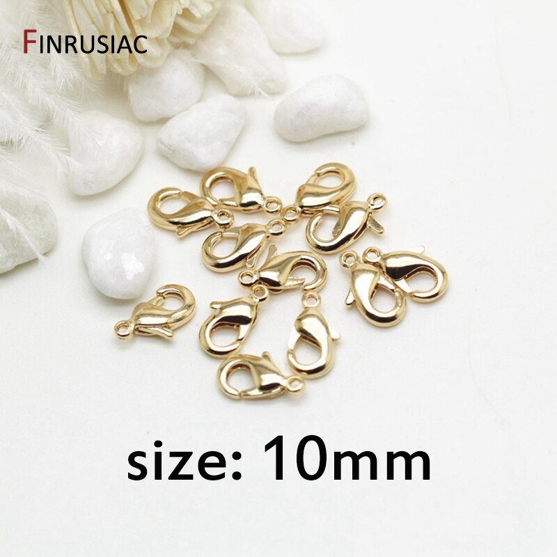 14K Vergulde Karabijn/Lente Sluitingen Voor Sieraden Maken Diy Craft: 14k gold-10mm-10pcs