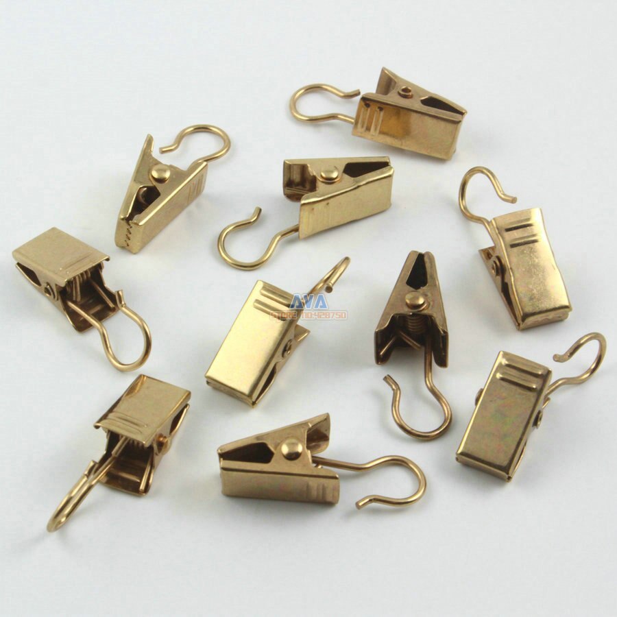 50 Stuks 32x9.5mm Goud Haak Clips voor Gordijn Gordijn