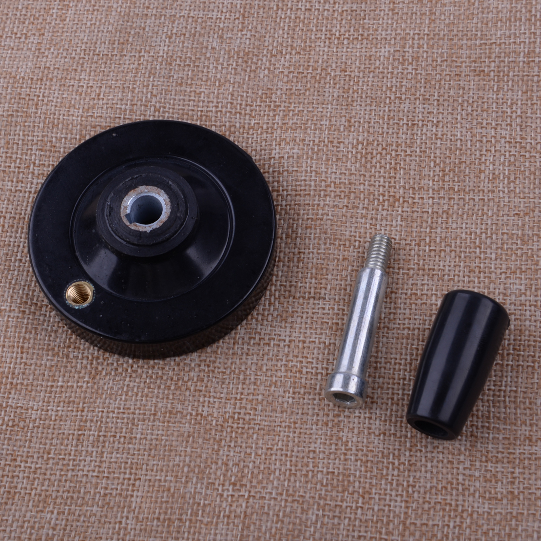 63mm M6 Black Lead Screw Rod Hand Wheel with Revolving Handle Grip for Lathe CNC Cranking Milling Machine