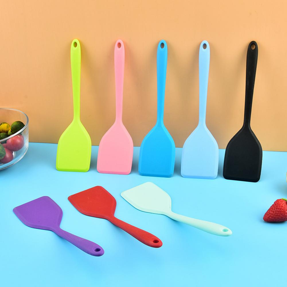 Useful Silicone Spatulas Anti-fade Solid Color Long-lasting Little Cooking Spatulas Cooking Spoon Cake Spatulas