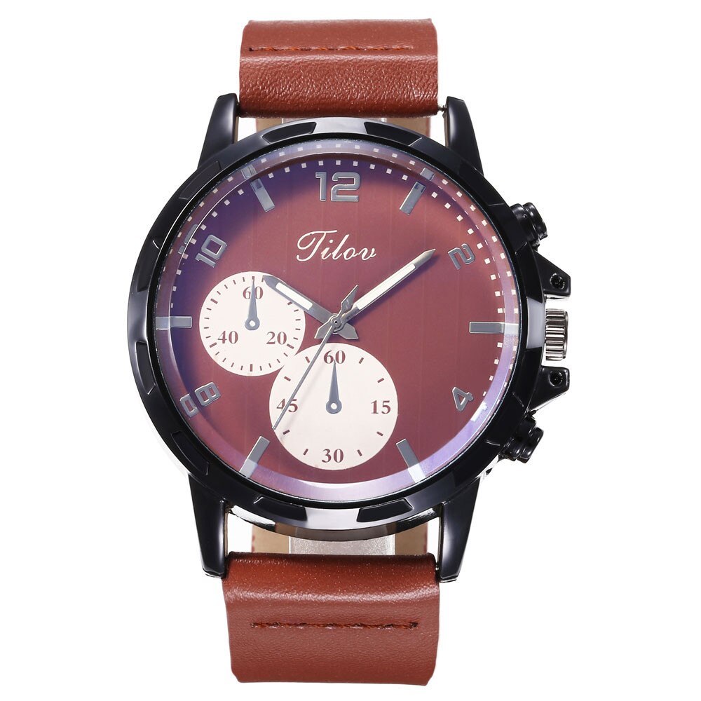 Curren Heren Horloges Lederen Quartz Mannen Horloge Sport Klok Man, Zwart bruin, riem