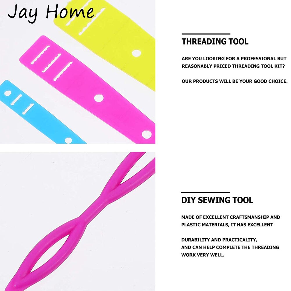Fleksibel snoretrækker sytråderværktøj syløkkedrejerkrog metalpincet flad plastiktråder gør-det-selv-syværktøj