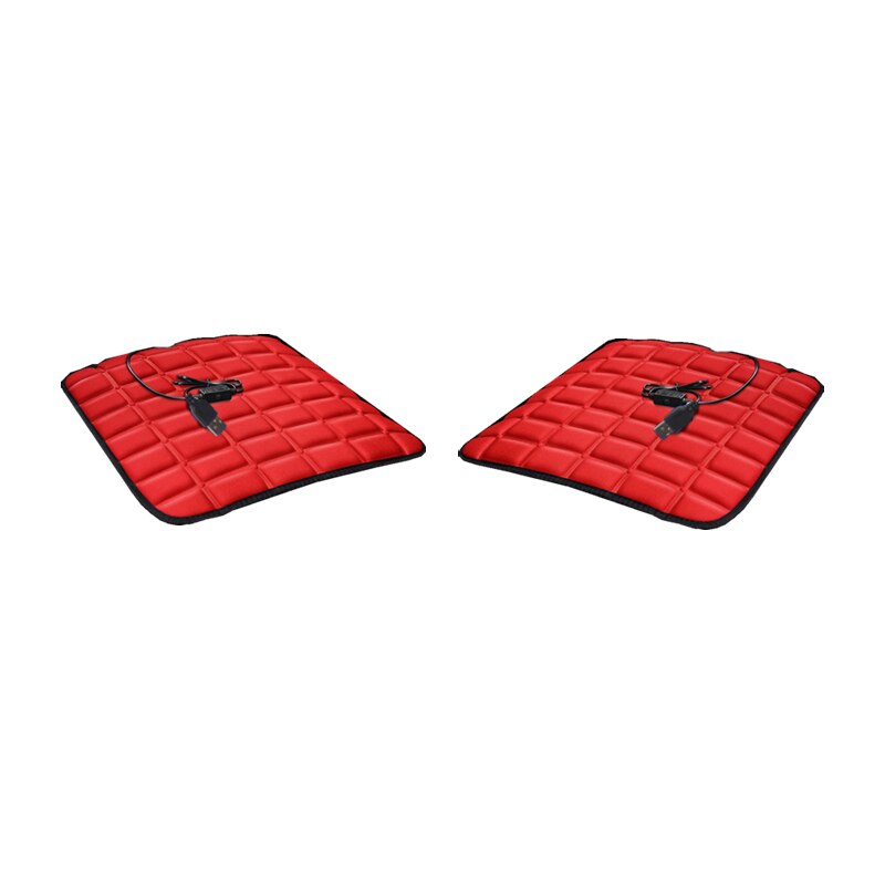 12V Baumwolle Auto Sitzheizung Kissen Sitz Wärmer Winter Haushalt Abdeckung Elektrische Heizung matt Winter Wärmer Autos Sitz Heizung: rot 2Stck-USB