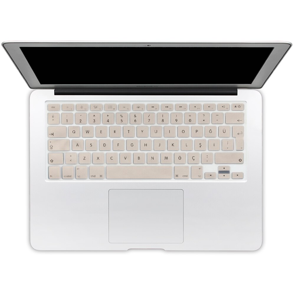 Autocollants de protection de clavier en Silicone de Version turque de l'ue pour Apple Macbook Pro 13 15 17 Retina Mac Air 13 couverture de clavier: gold