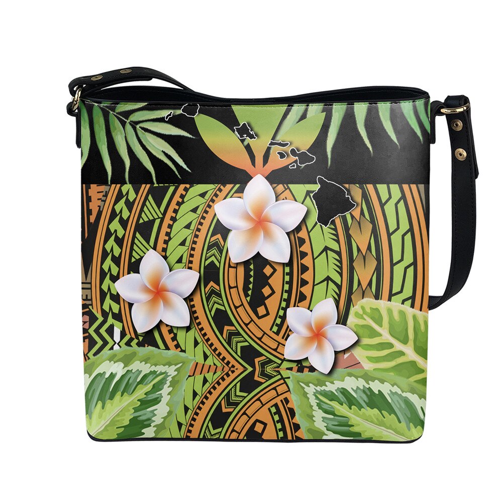 FORUDESIGNS Hawaiian Polynesian Tribal Hibiscus Flower Women's Bag Handbag Casual Tote Shoulder Bags Ethnic Purse: AMD265D61