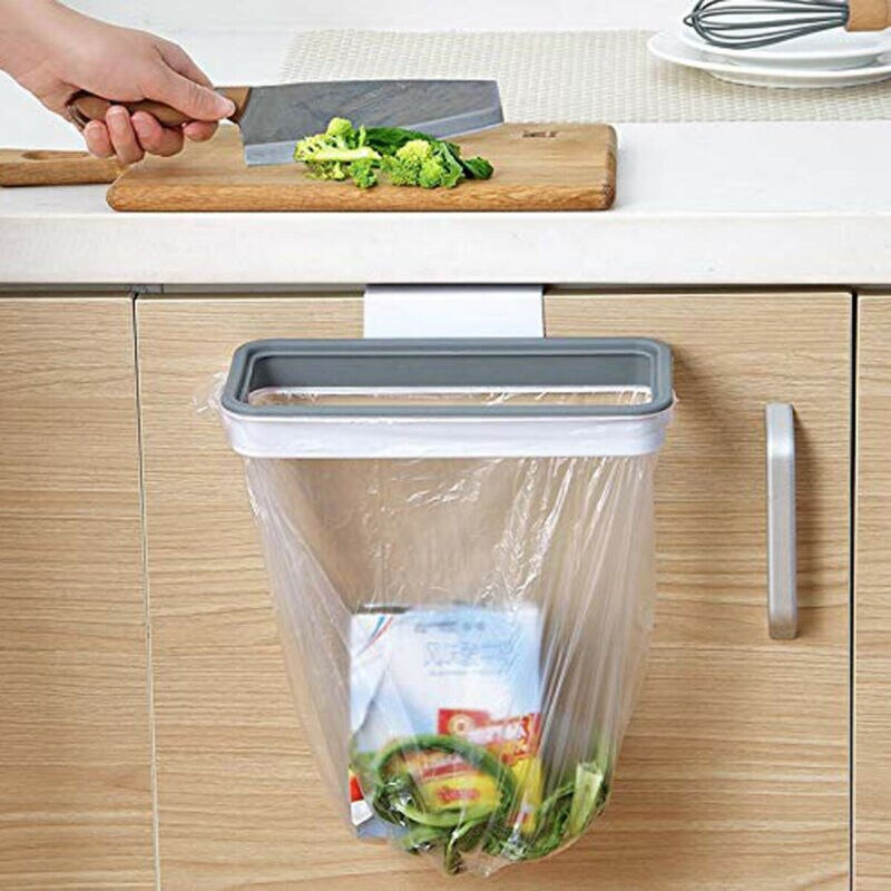 Kitchen Waste Bag Hanging Holder Trash Carrier Cupboard Bin Bags Hanger
