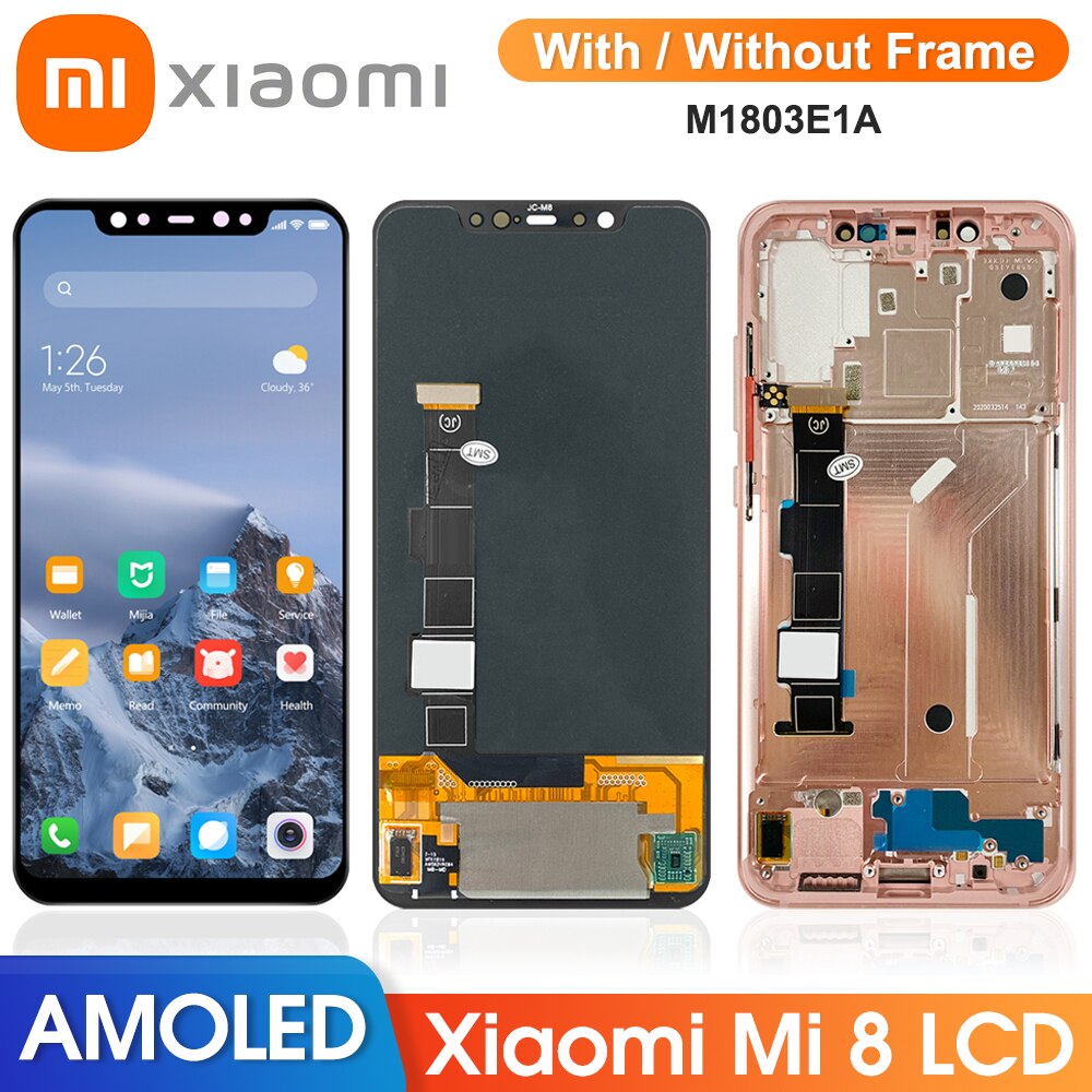 6.21 ''Originele Display Voor Xiaomi Mi 8 Touch Screen Digitizer Vergadering Met Frame Voor Xiaomi Mi8 Vervanging Reparatie Onderdelen