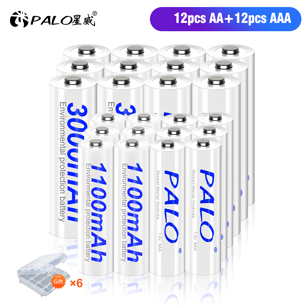 1.2V AA AAA NIMH Baterías Recargables 2A 3A + 8 Ranuras USB-C Cargador de Batería Rápido Con cable para juguetes linterna Ratón Mando a Distancia: Chocolate