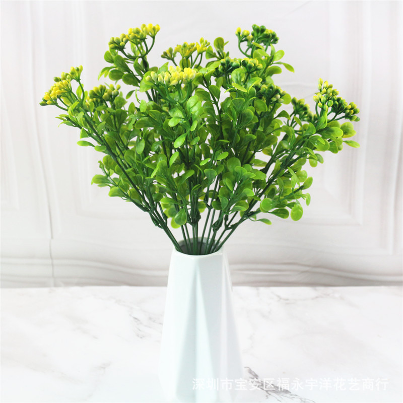 Branche de fruit artificielle plante murale, simulation de fruits milan herbe verte décoration de paysage 7 branches petit fruit sauvage