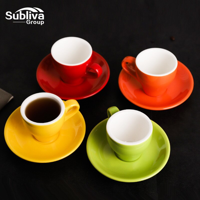 80ml high-grade ceramic coffee cups Coffee cup set Simple European style Mug Cappuccino flower cups Latte