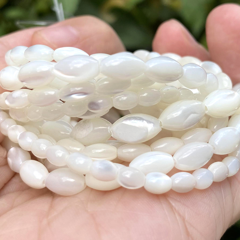 Witte Ovale Natuurlijke Zeeschelp Kralen Parelmoer Schelp Losse Kralen Voor Sieraden Maken Diy Ketting Armband Accessoires