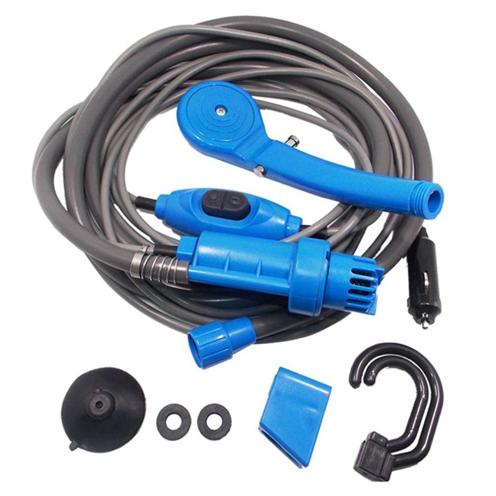 Jatour Draagbare camping - 12V elektrische outdoor kamp douchepomp - waterzak kit voor reizen auto wassen wandelen bloeiende planten water geven, camping accessoires