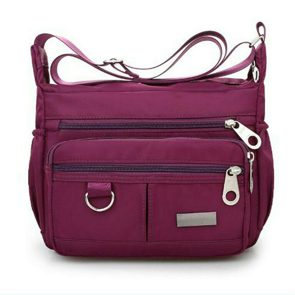 Grand sac à main multi-poches pour femmes, sacoche à bandoulière de rue: Violet