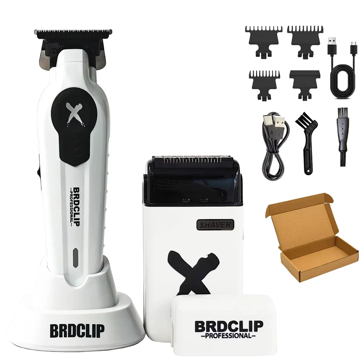 Professionele BRDCLIP Wit FA1T FK701 Set Tondeuse 7700 RPM 7000 RPM Elektrisch Scheerapparaat voor Heren Trimmer met Oplaadstation: green