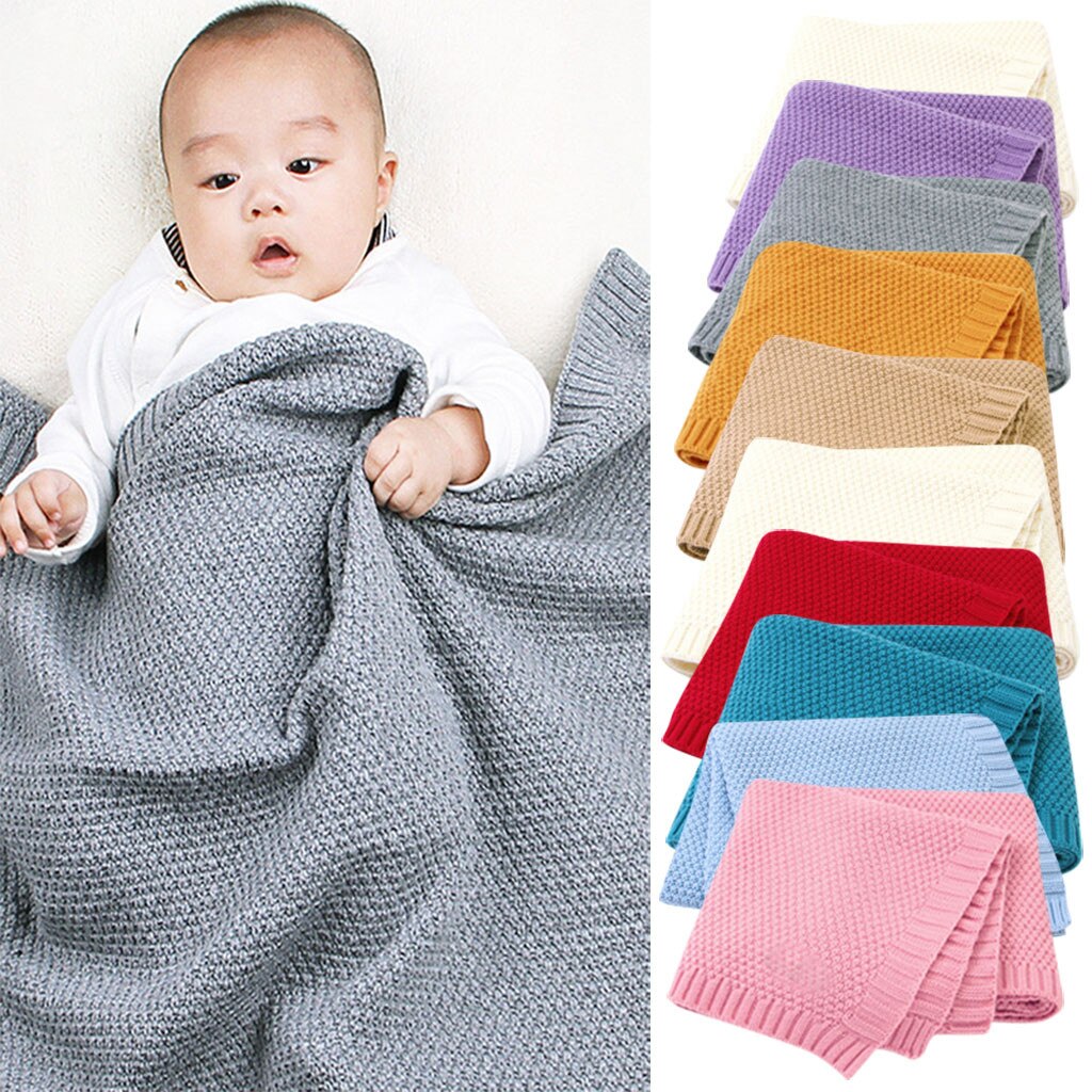 Baby Gebreide Pasgeboren Inbakeren Wandelwagen Dekens 0-3M Multifunct Zachte Baby Beddengoed Quilt Fotografie Props Couvertures Et Langes