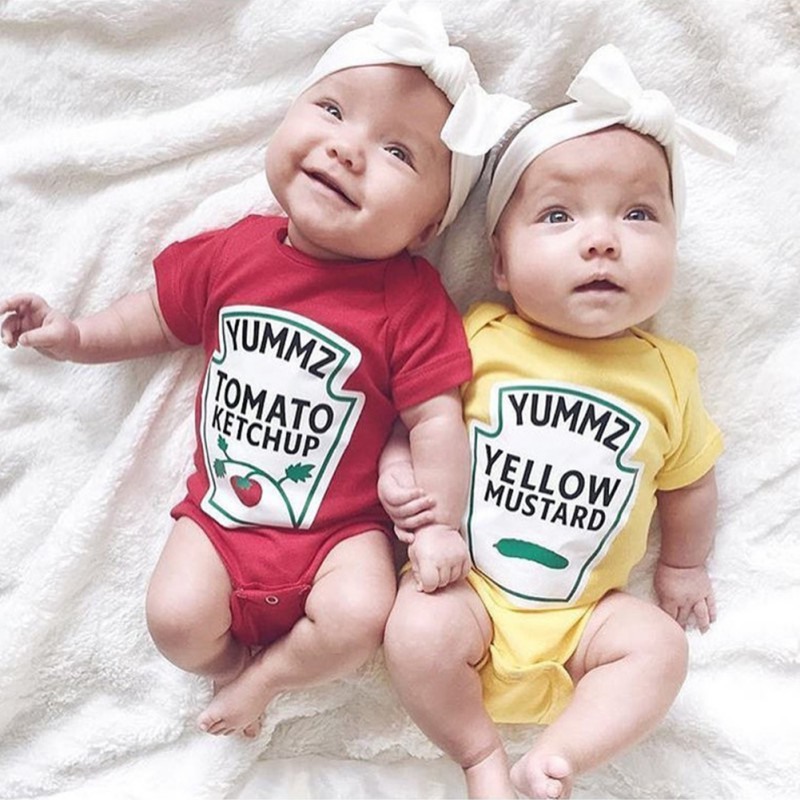 Baby Strampler Zwillinge Jungen Mädchen Strampler Nette Gemüse drucken Strampler für Neugeborene Baumwolle Strampler Baby Kostüm