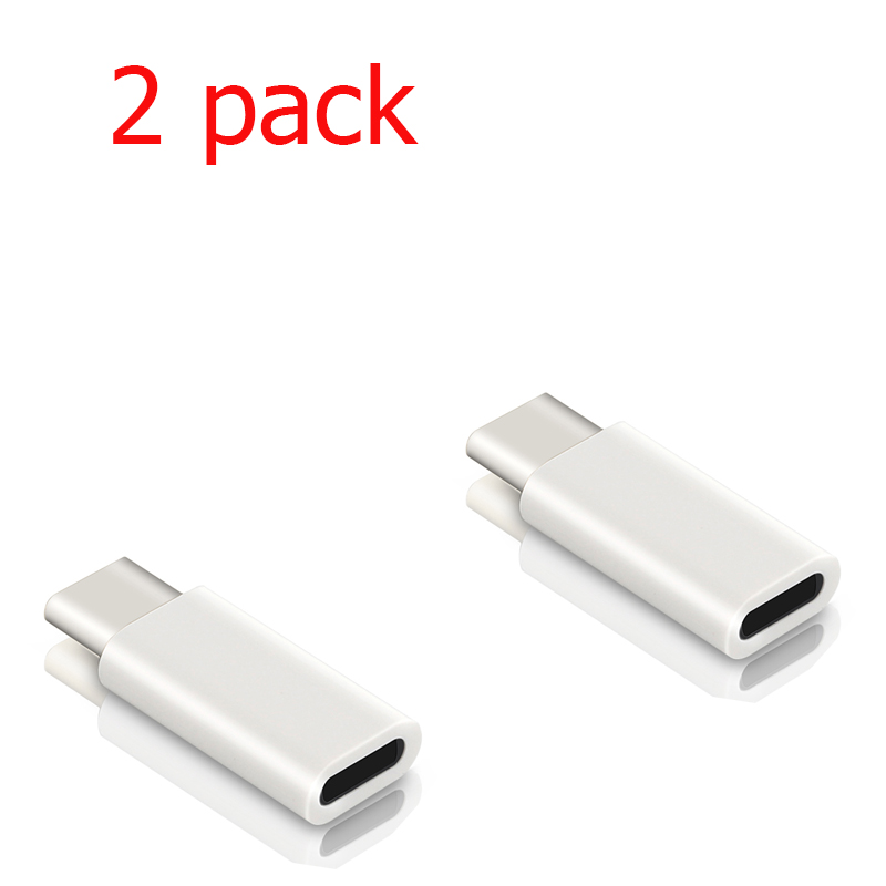 Adaptador für Iphone Zu Usb Typ C Adapter Konverter 8 Stift Jack Usb C Männlichen Splitter für Huawei Iphone Rollenmaschinenlinie Typc ladegerät Adaptateur: Weiß 2Pack