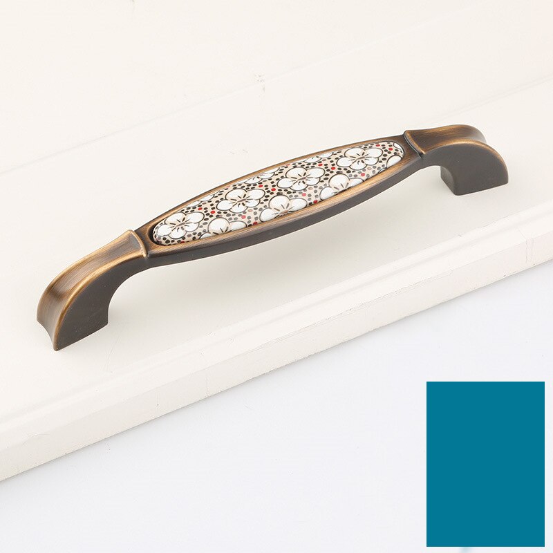Antieke Brons Keramische Kast Handvatten Zinklegering Retro Lade Knoppen Kastdeur Meubilair Hardware Kabinet Handles: 08