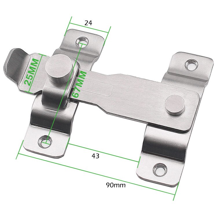 Perno de puerta de madera antirrobo de acero inoxidable, hebilla de bloqueo de cadena de seguridad, Pestillos de gabinete de muebles de ventana de hogar de Hotel, ferretería con broche: 2pcs / Beige