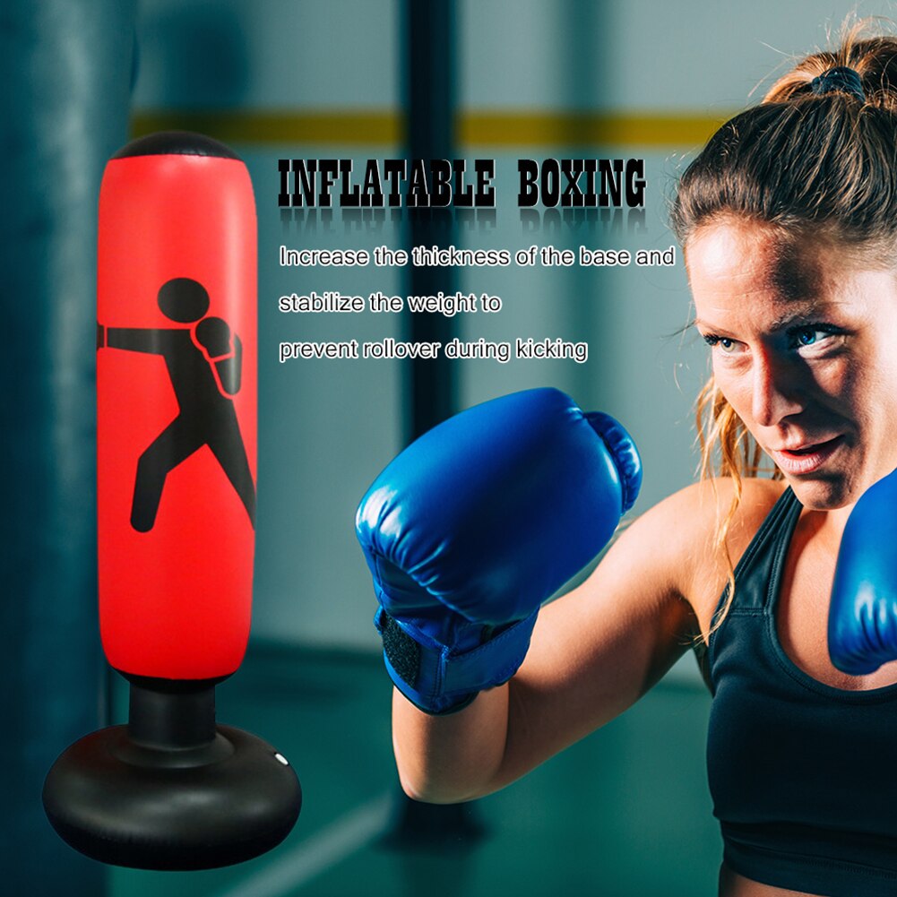 Boxing Training Equipment Kickboxing Muay Thai Inflatable Free-Stand Pillar Tumbler Decompression Pressure Release Punching Sand