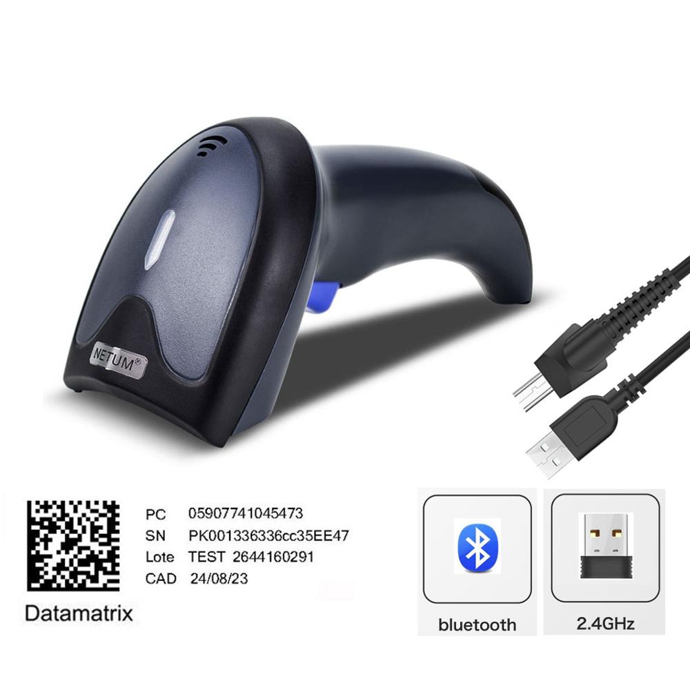 NETUM W8-X Bluetooth 2D/QR lecteur de codes à barres PDF417 (3-en-1 2.4G sans fil et USB2.0 filaire et Bluetooth) pour le paiement Mobile