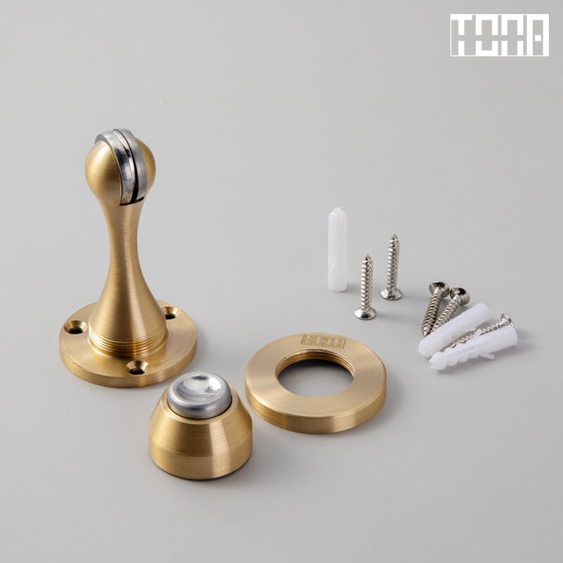 TONA Pure copper door suction Magnetic door stop Furniture Hardware Accessor Door Holder Bedroom Floor Catch Pure copper