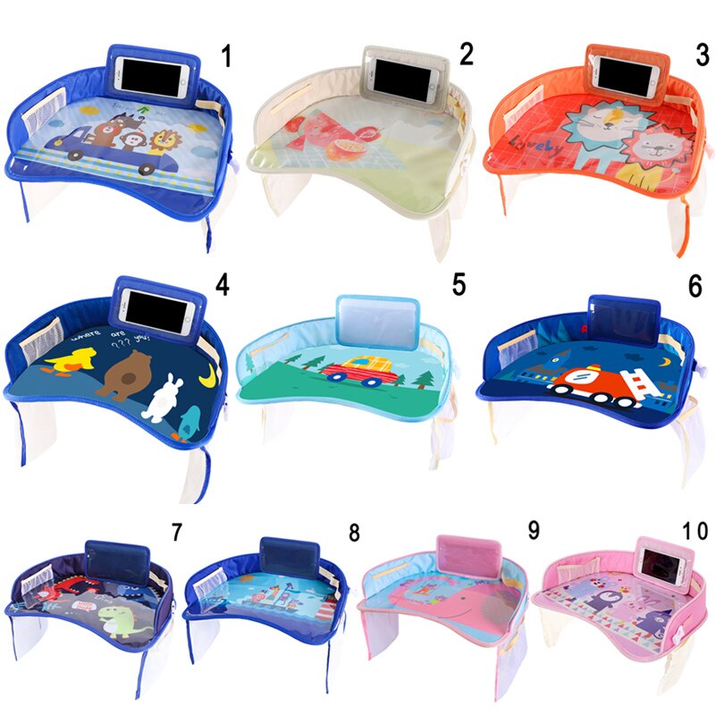 Car Seat Dinner Plate Multifunctional Baby Cartoon Table with Fixed Strap JLD