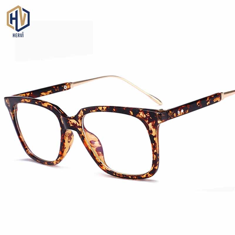 Gafas graduadas con montura cuadrada para hombre y mujer, anteojos con montura cuadrada, Retro, de leopardo, grandes, óptica