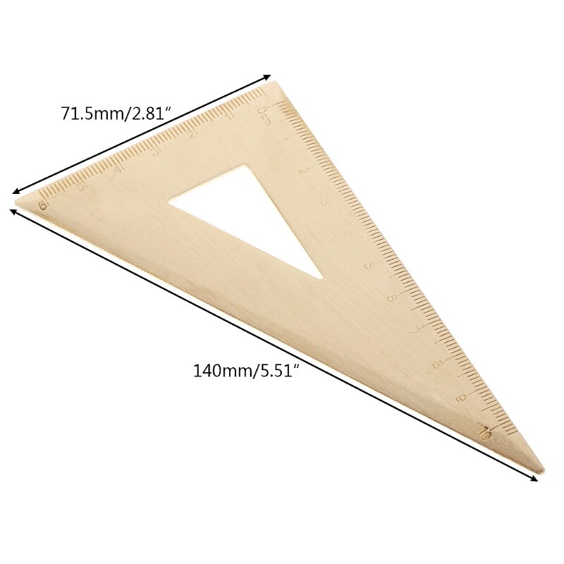 Durable Brass Speed Tri-square Line Ruler Set Square Tool Carpenter Clear Ruler