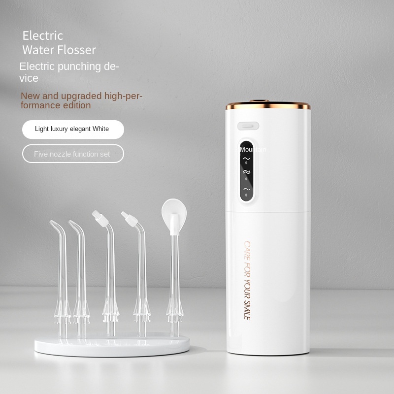2023 neue Tragbare Wasser Zahnseide USB Aufladbare Munddusche 280 ML Elektrische Zahn Reinigung Gerät 3 Modi Wasserdichte Irrigator: grau