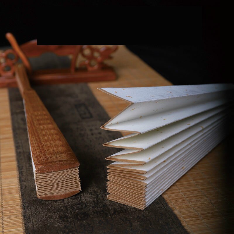 Chinesische Xuan Papier Fan für Kalligraphie Schaffung 4 teile/los Klassische leer Xuan Papier Falten Lüfter Abanicos Para Boda Kunst Versorgung