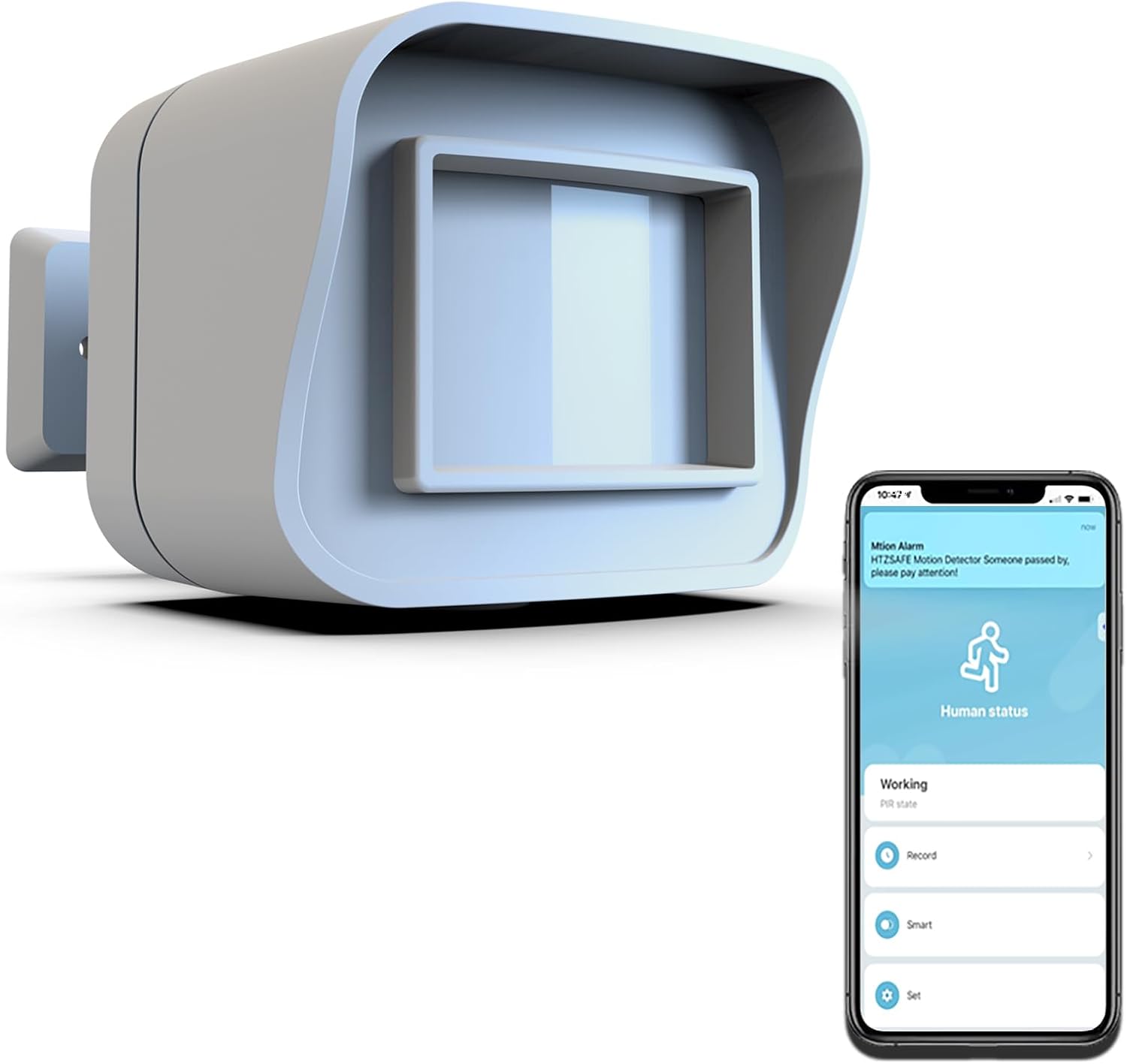 HTZSAFE Smart Motion Sensor-WiFi Motion Detector-Smart Outdoor Home Security-Weather Resistant-Remote APP Notifications: Orange