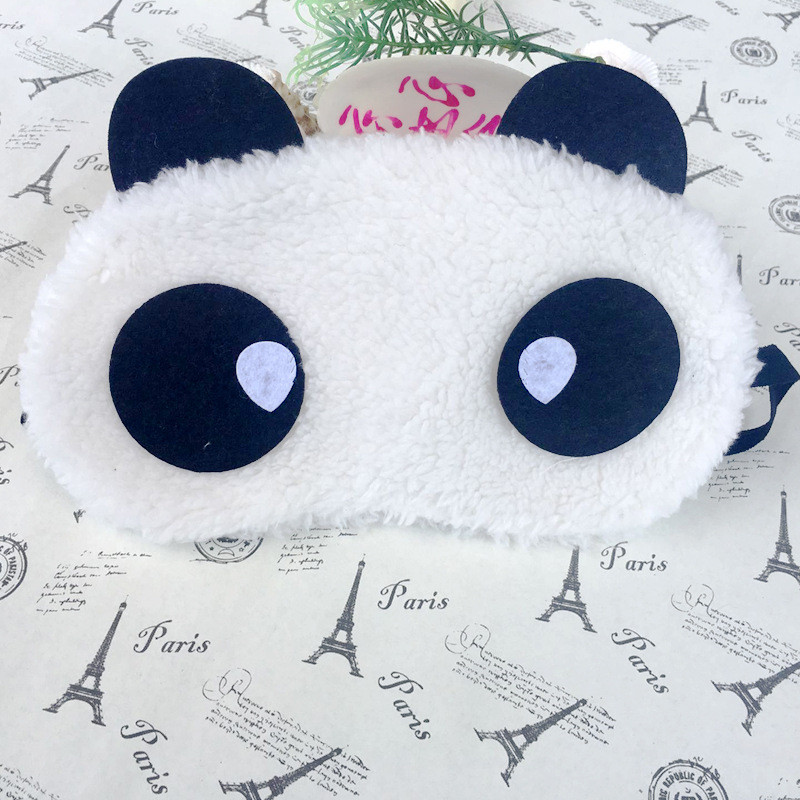 Sødt ansigt hvid panda øjenmaske øjenskygge skygge søvnmaske øjenbetræk sundhedspleje 3 stilarter søvn bomuldsbriller øjenmaske: 04