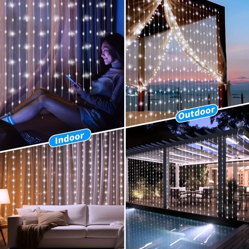 6m usb cortina luzes da corda 2025 decoração de ano novo led guirlanda luz de fadas 8 modo natal festa em casa feriado decoração de casamento