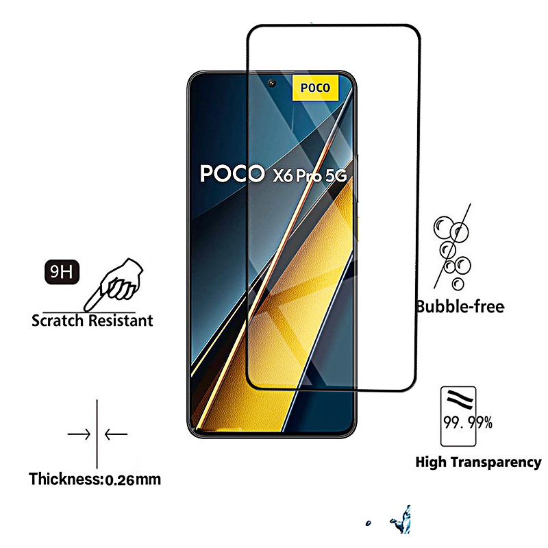 Protectores de pantalla de vidrio templado para Xiaomi, película protectora para Poco X6 Pro, 5G, X5, X4 Pro, X3, Nfc, Pocco, Poco, Poxo, X6pro, 4 Uds.