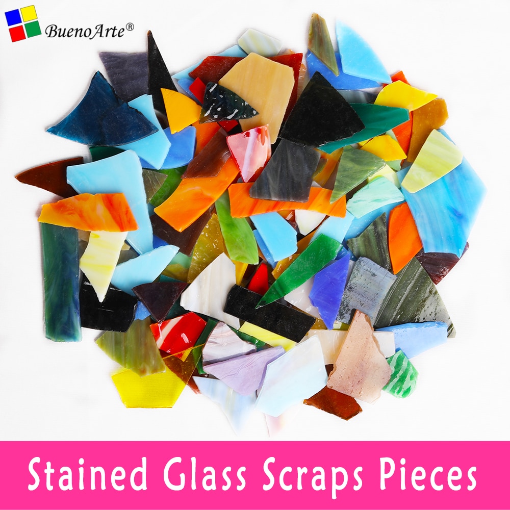 900gram Stained Glass Scraps DIY craft Tiffany glass