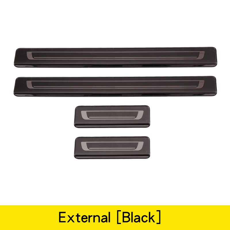 Golf Mk8 Instaplijsten Golf 8 Interieur Accessoires Rvs Welkom Pedaal Decoratieve Strip Car Sticker: External black 4pcs