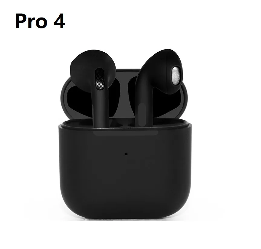 Pro 4 TWS Wireless Headphones Earphone Bluetooth-compatible 5.3 Waterproof Headset with Mic for Xiaomi iPhone Pro4 Earbuds: black