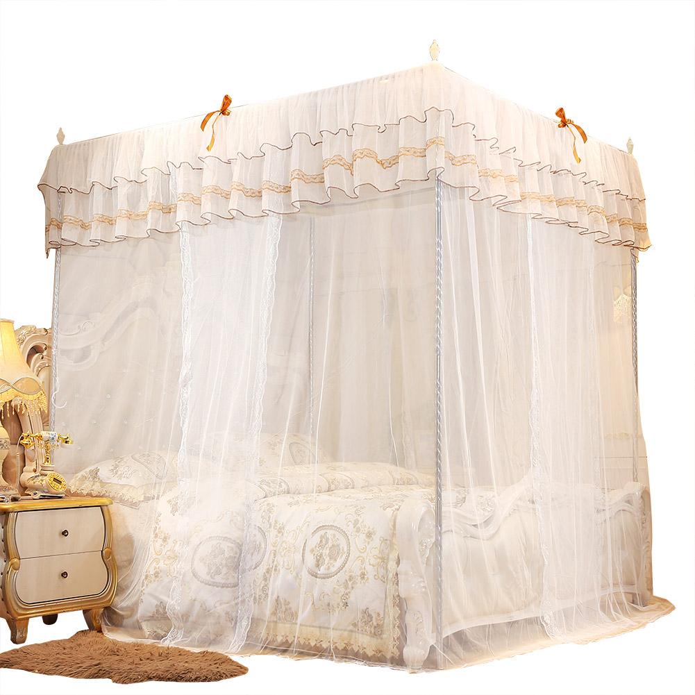 Luxe princesse 4 coin poste lit baldaquin moustiquaire lit rideau auvent filet moustiquaire chambre moustiquaire