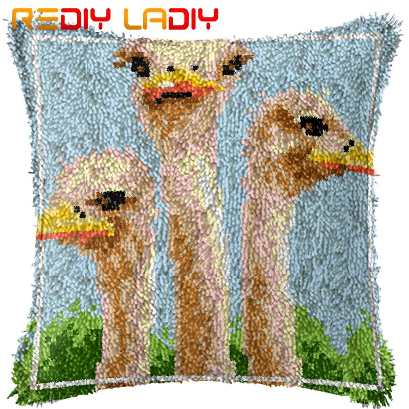 Coussin à Crochet avec baleine bleue, taie d'oreiller en toile pré-imprimée avec fil acrylique, Kit d'oreiller pour canapé et lit, décoration de la maison: BZ725