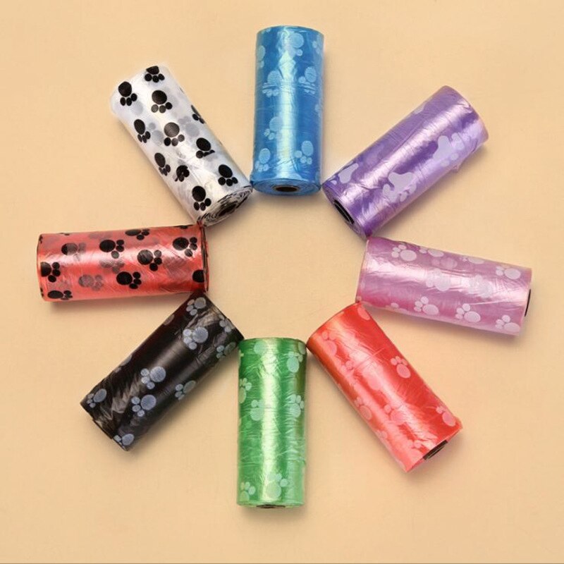 Bolsas de plástico Degradable para caca de perro y gato, para limpieza de residuos al aire libre, 50 y 100 rollos