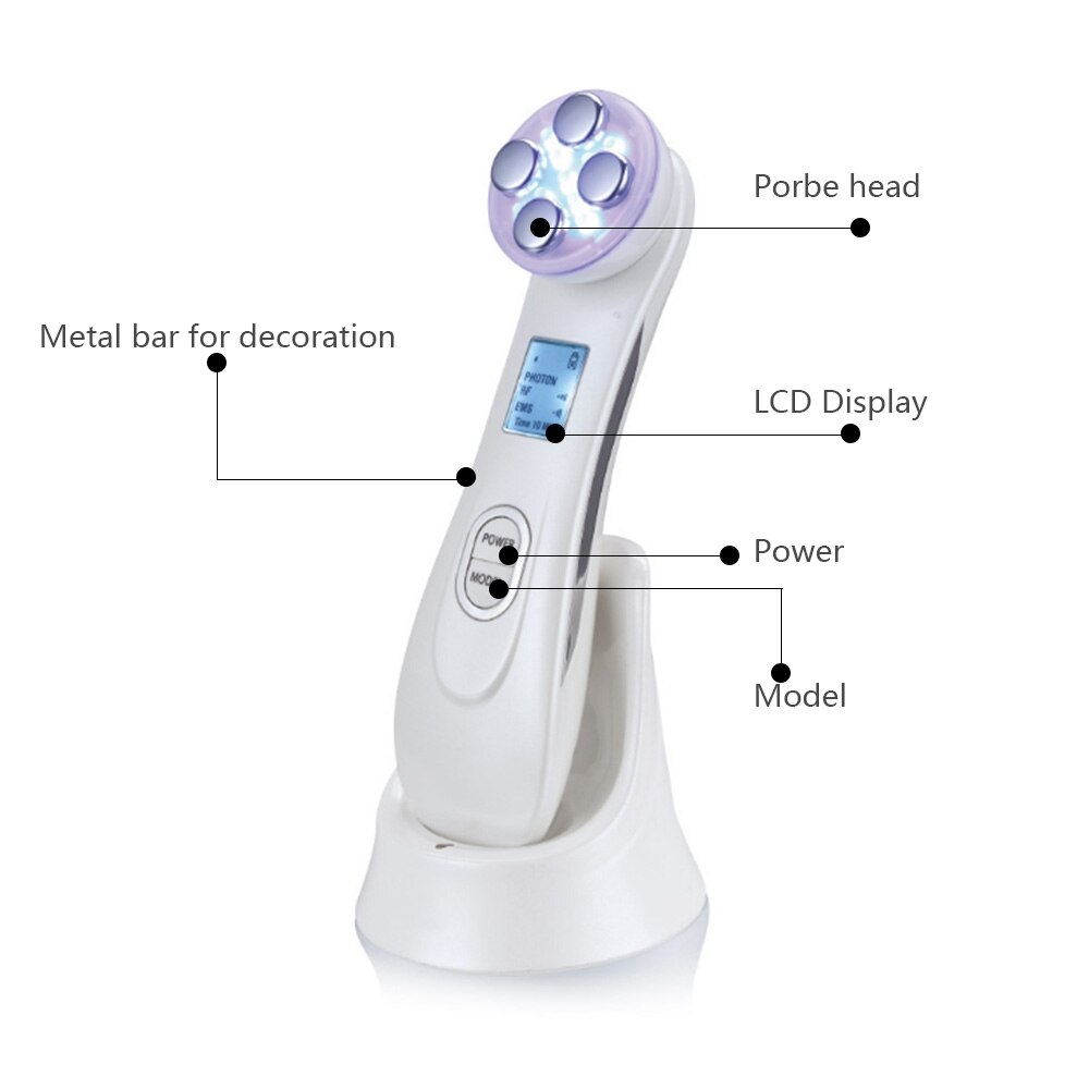 Facial Skin Massager LED Photon EMS Mesotherapy Electroporation RF Beauty Device Remove Wrinkles Skin Tighten Face Lifting