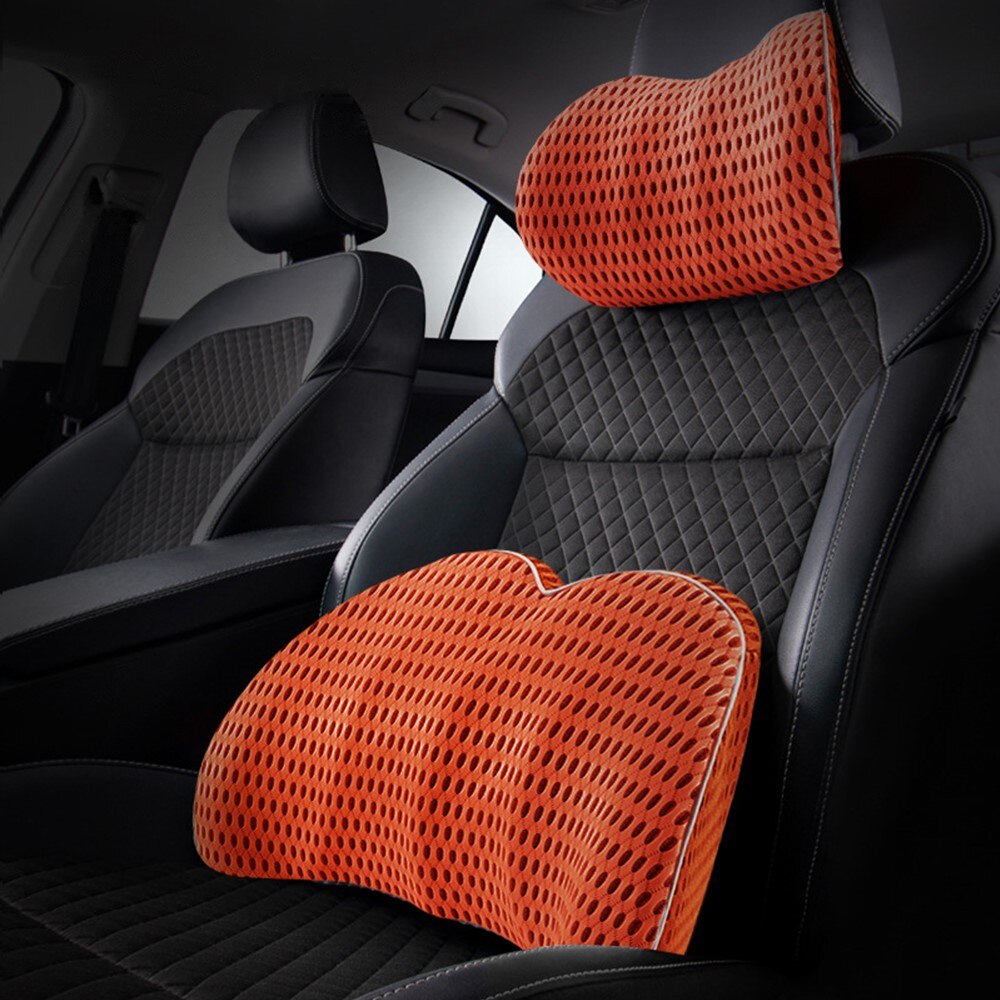 Ademend Auto Hoofdsteun Nekkussen Ondersteuning Universele Zachte Nek Kussens Kussen Memory Foam Lendensteun Rugondersteuning Auto Accessoires