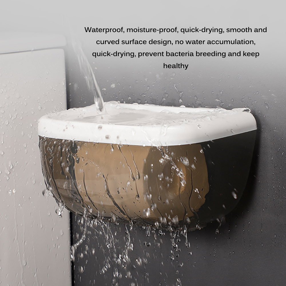 Bathroom Toilet Waterproof Paper Container Plastic Tissue Box Free Punched Paper Holder Storage Box Half Transparent