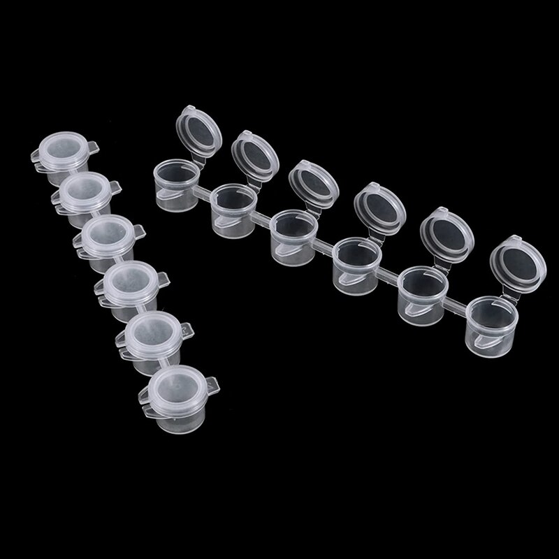 120 Strip 720 Pots 3Ml Empty Paint Strips,Paint Container Strips Cup Pots Clear Plastic Storage Containers For Classroom
