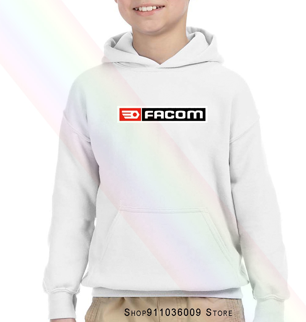 Facom – pull de poche à capuche pour enfants, outils, amoureux de voiture, tailles s: 150 / WHITE