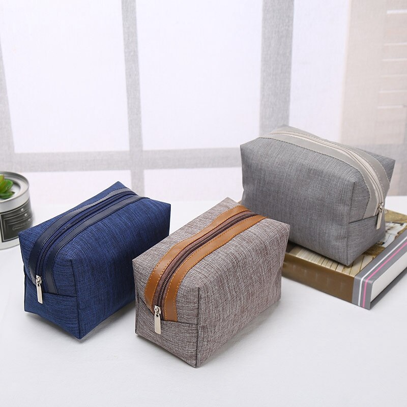 Blauw Vrouwen Mannen Reizen Cosmetische Tas Multifunctionele Rits Kleine Make-Up Toilettas Organizer Case Make Up Wassen Pouch