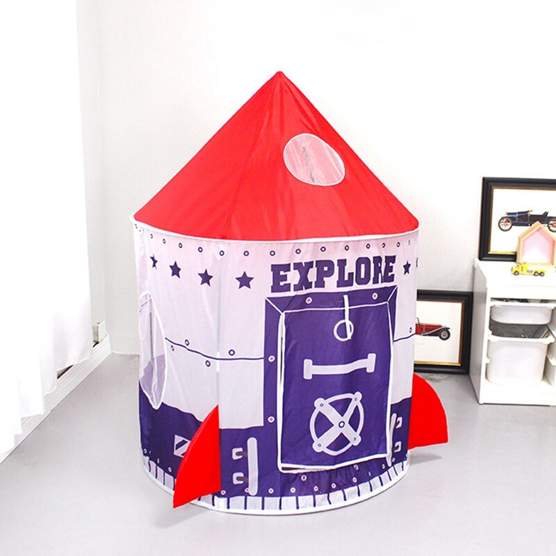 Kids Rocket Castle Tents House Portable Boys Indoor Outdoor Garden Folding Play Tent Lodge Kids Balls Pool Playhouse